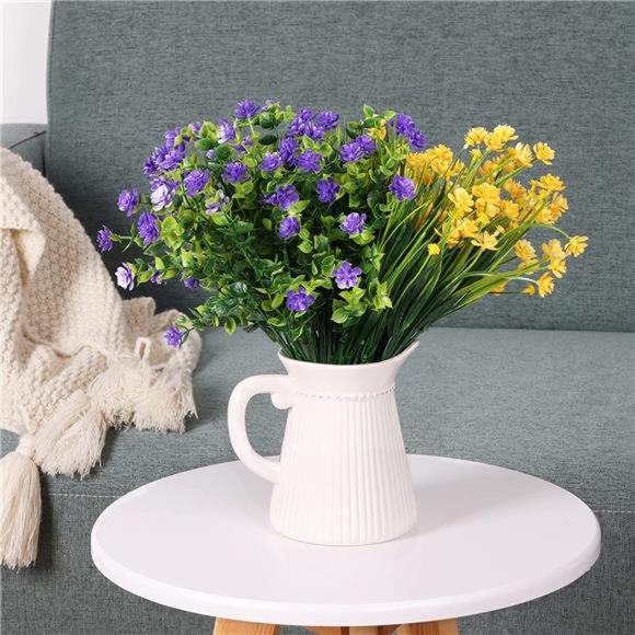 9pcs Artificial Flowers UV Resistant Faux Outdoor Fake Plastic Flowers Cemetery - Picture 6 of 6